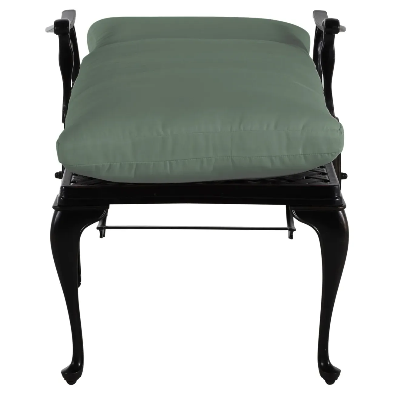 Provance Outdoor Chaise Lounge - Green, Cast Aluminum