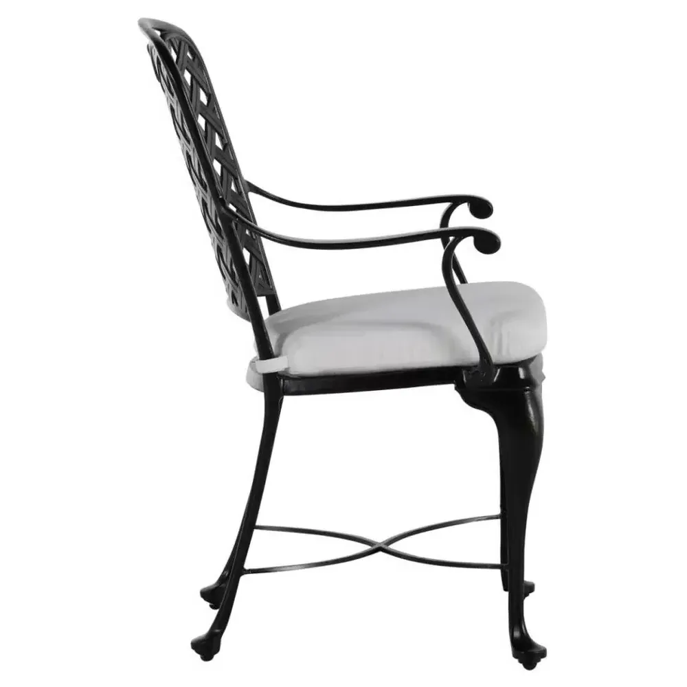 Provance Outdoor Dining Arm Chair with Cushion - White