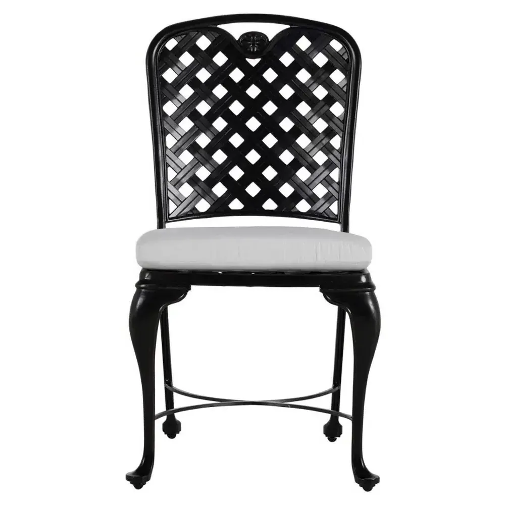 Provance Outdoor Dining Side Chair with Cushion - White