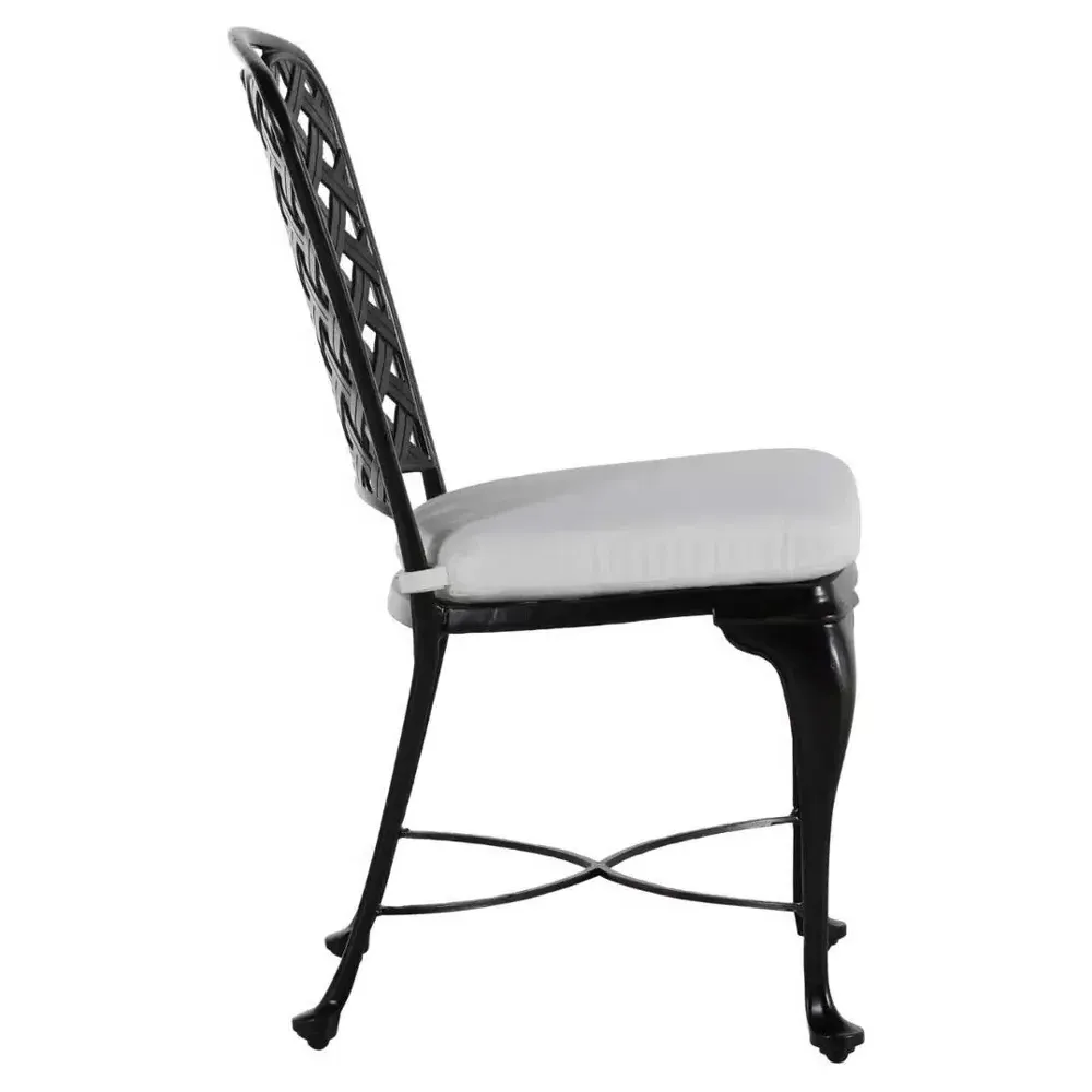 Provance Outdoor Dining Side Chair with Cushion - White