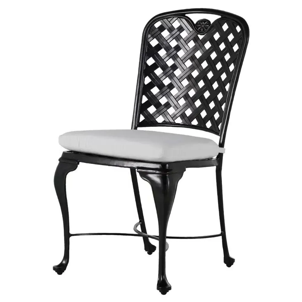 Provance Outdoor Dining Side Chair with Cushion - White