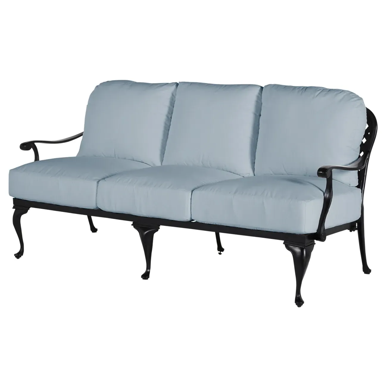 Provance Outdoor Sofa with Cushions - Blue, Aluminum