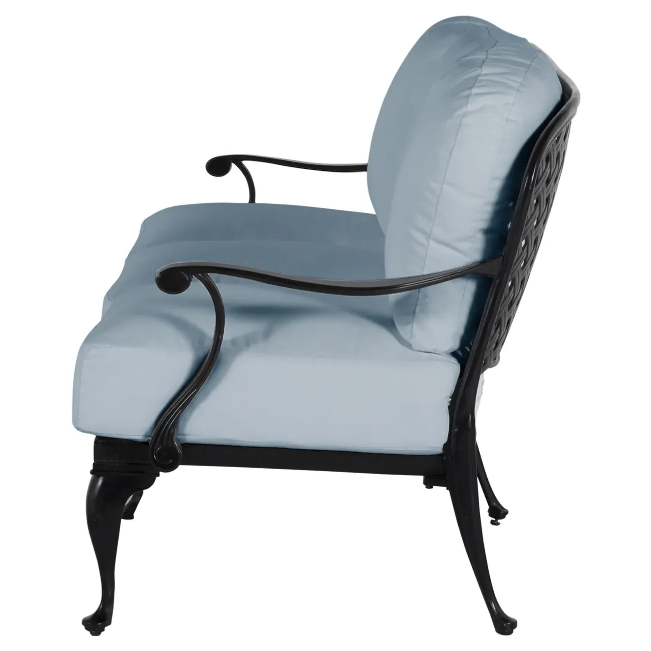 Provance Outdoor Sofa with Cushions - Blue, Aluminum