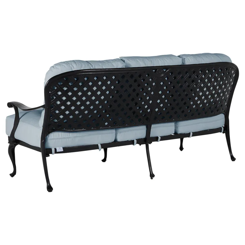 Provance Outdoor Sofa with Cushions - Blue, Aluminum