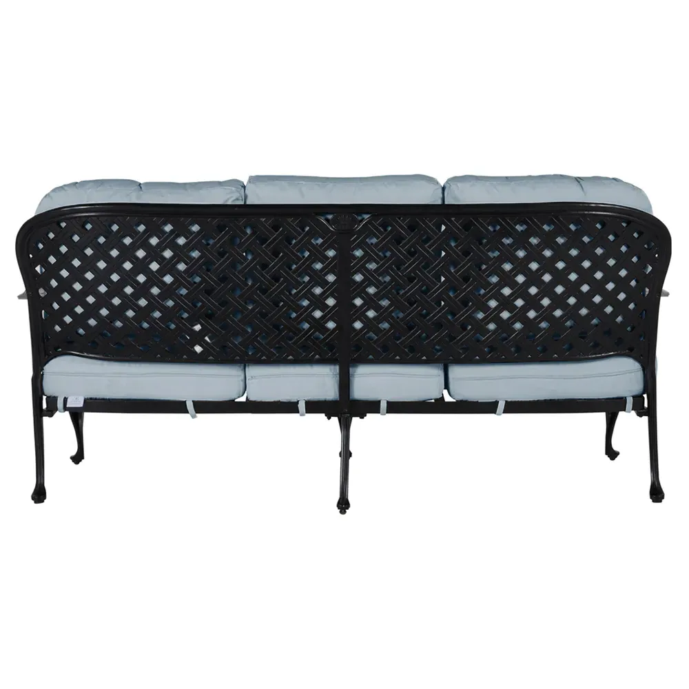 Provance Outdoor Sofa with Cushions - Blue, Aluminum