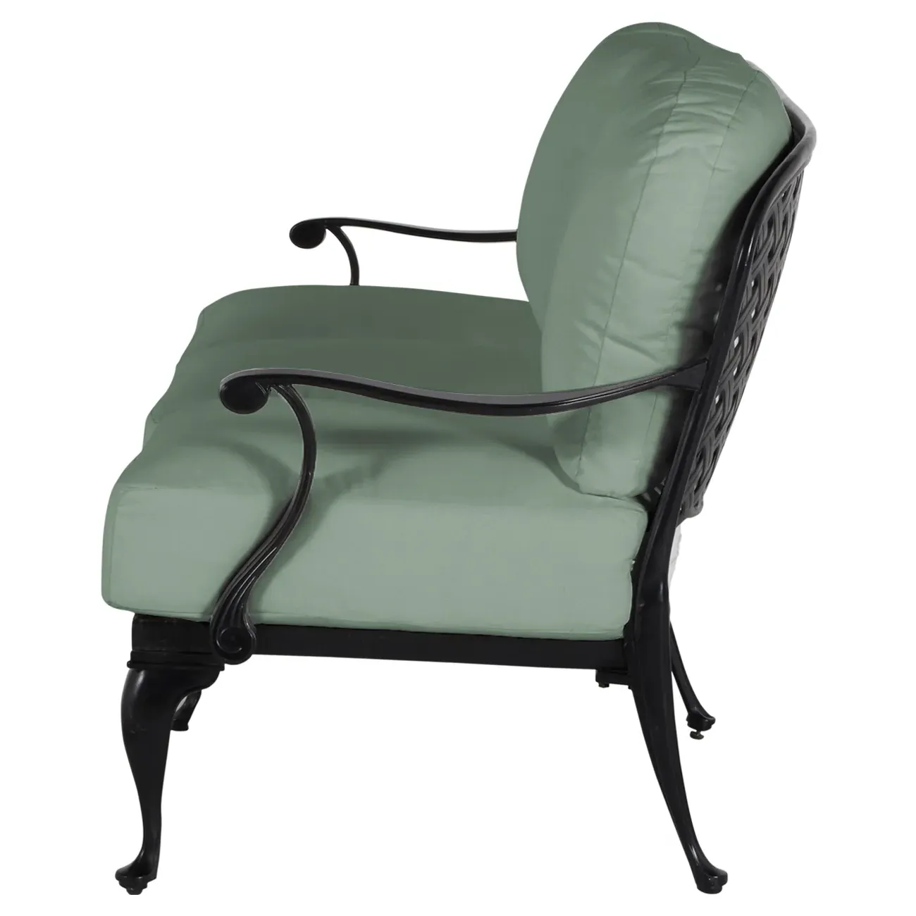 Provance Outdoor Sofa with Cushions - Green, Aluminum