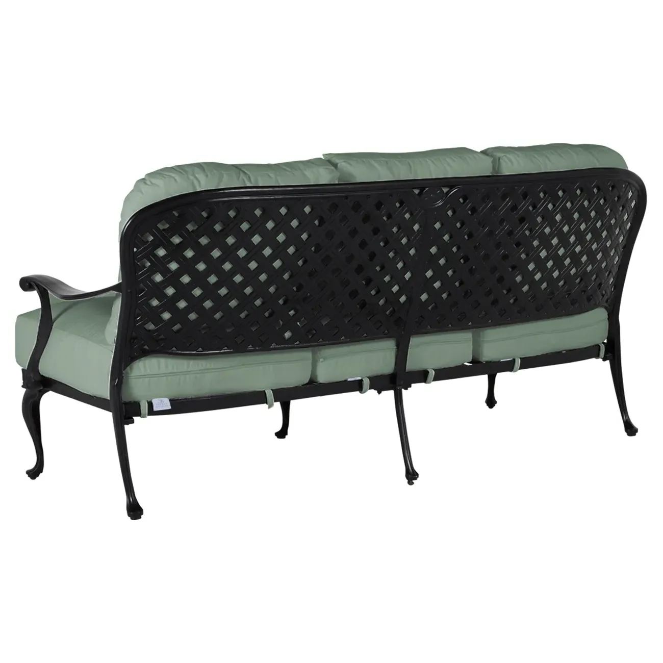 Provance Outdoor Sofa with Cushions - Green, Aluminum