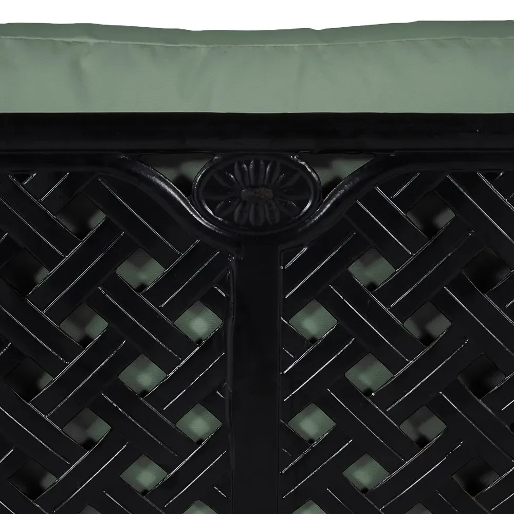 Provance Outdoor Sofa with Cushions - Green, Aluminum