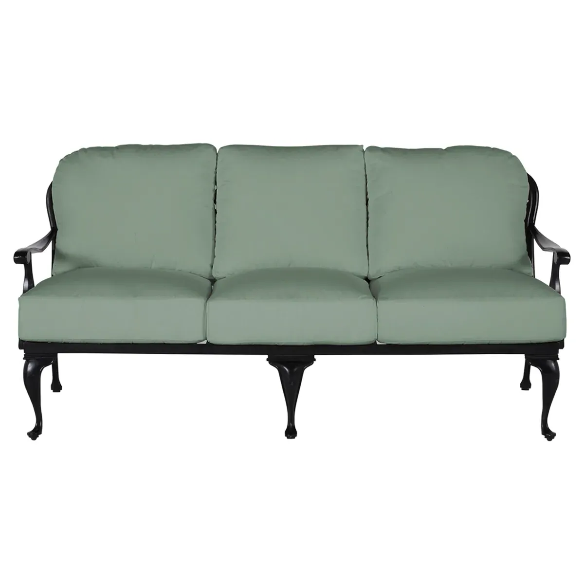 Provance Outdoor Sofa with Cushions - Green, Aluminum
