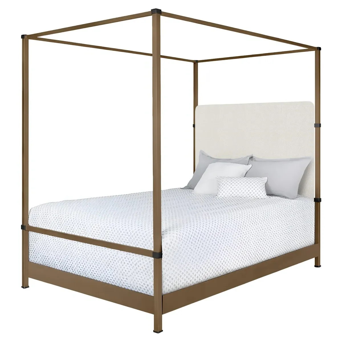 Quade California King Canopy Bed - Brass, Iron