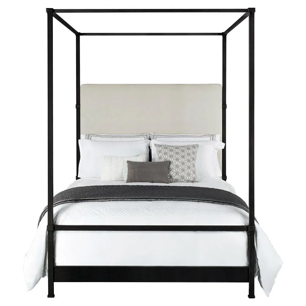 Quade Queen Size Canopy Bed - Black, Iron