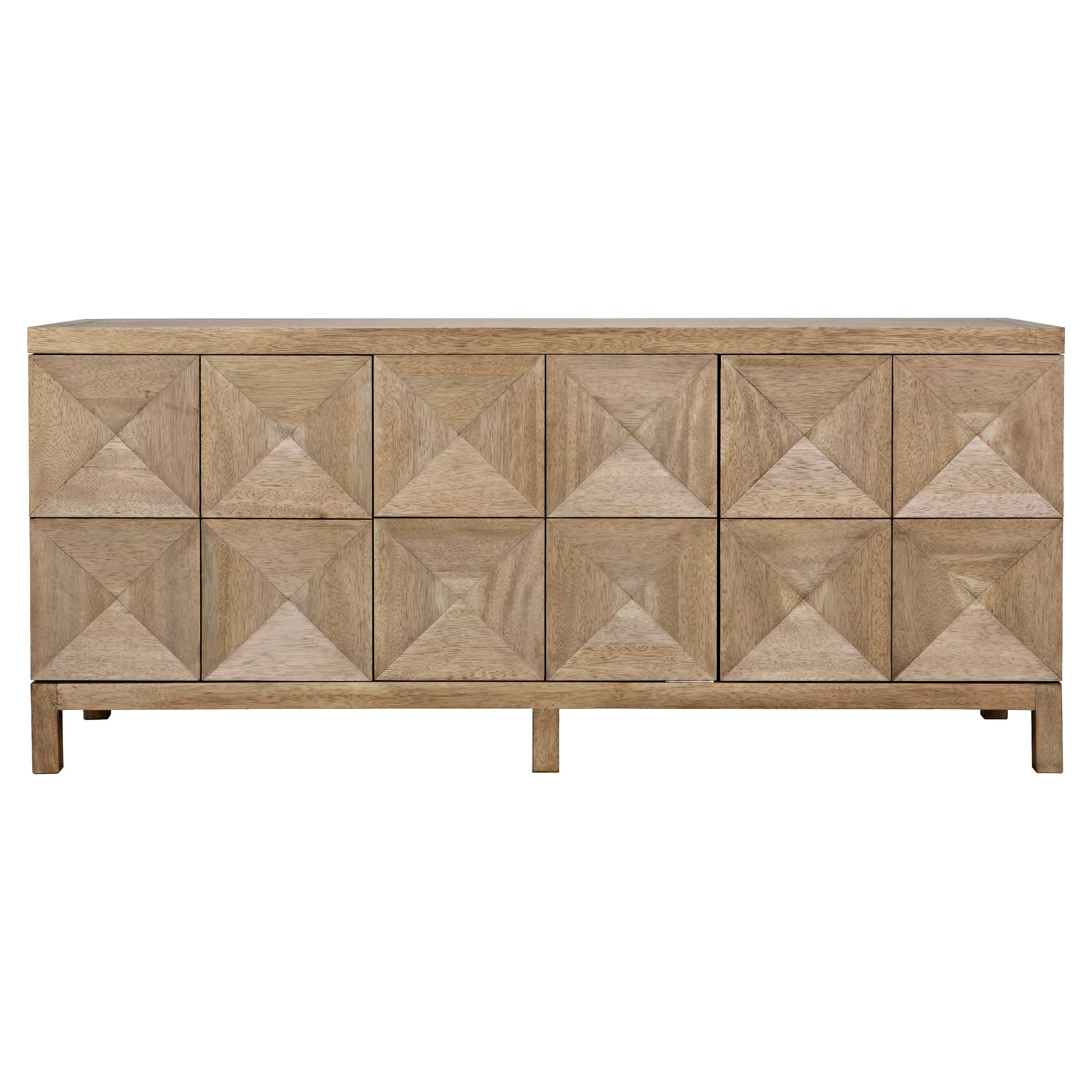 Quen Diamond 3 Door Sideboard - Brown, Walnut