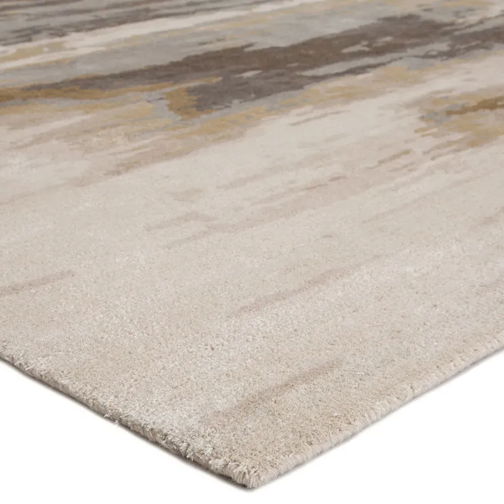 Quentin Abstract Patterned Rug - Cream, Wool