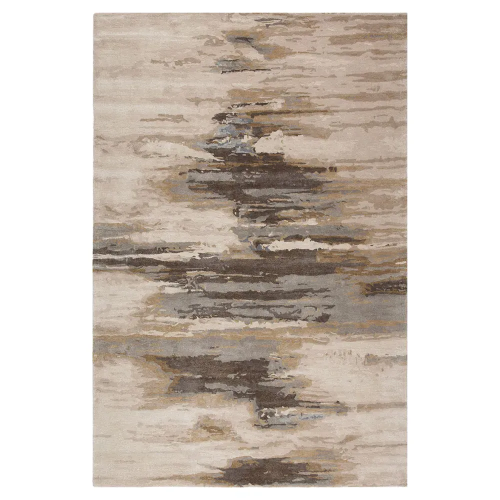 Quentin Abstract Patterned Rug - Cream, Wool