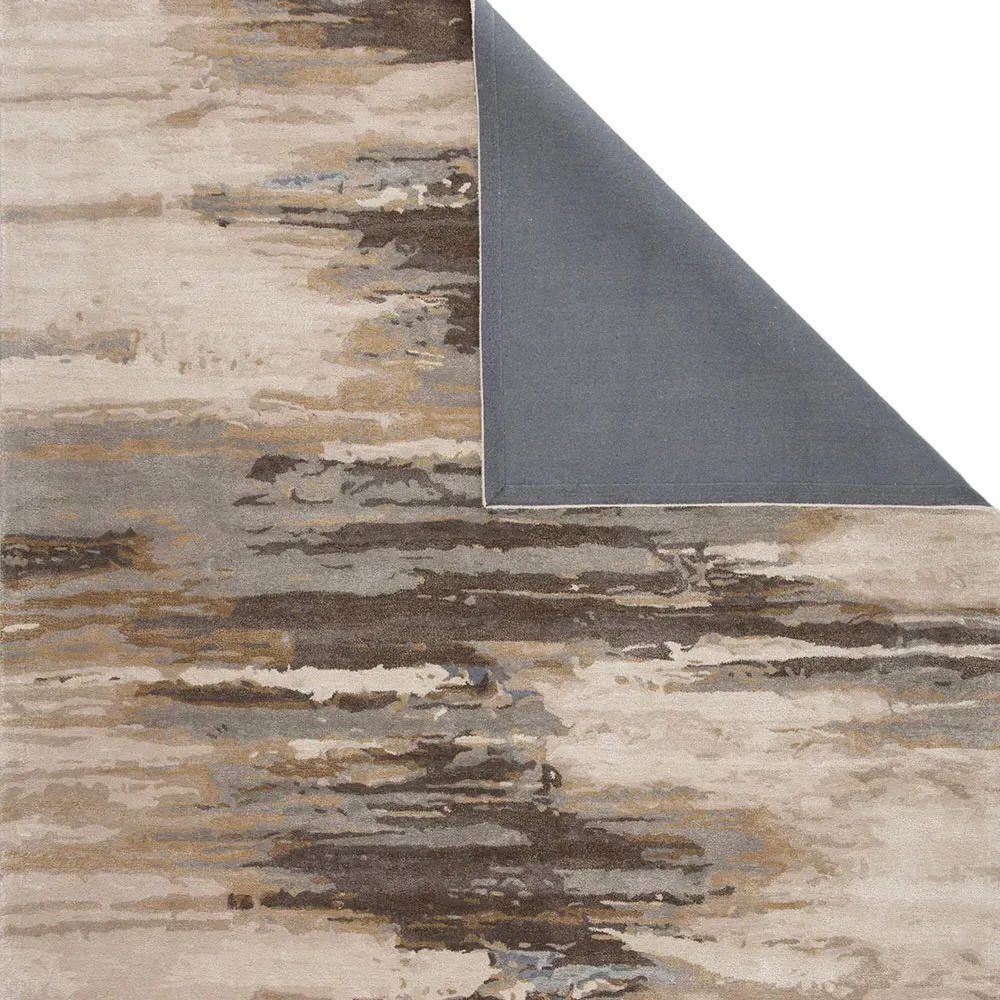 Quentin Abstract Patterned Rug - Cream, Wool