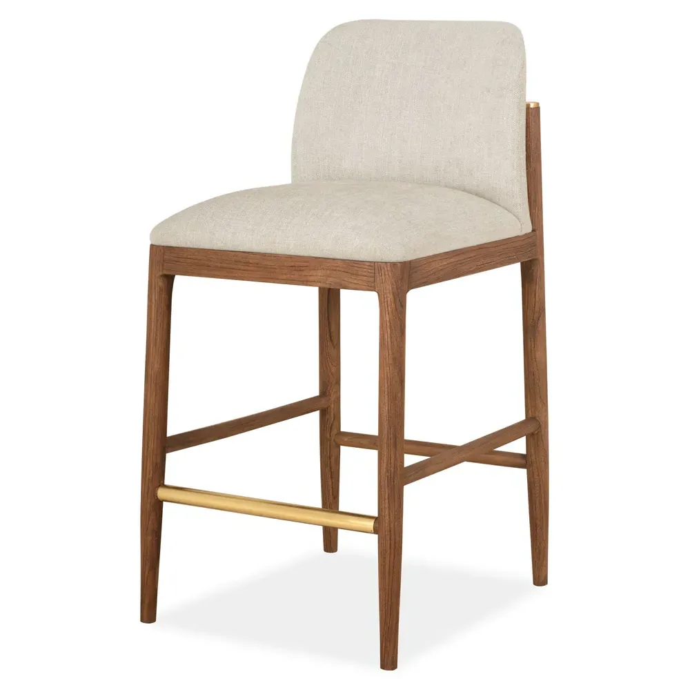 Quest Coastal Beach Counter Stool - Brown, Teak