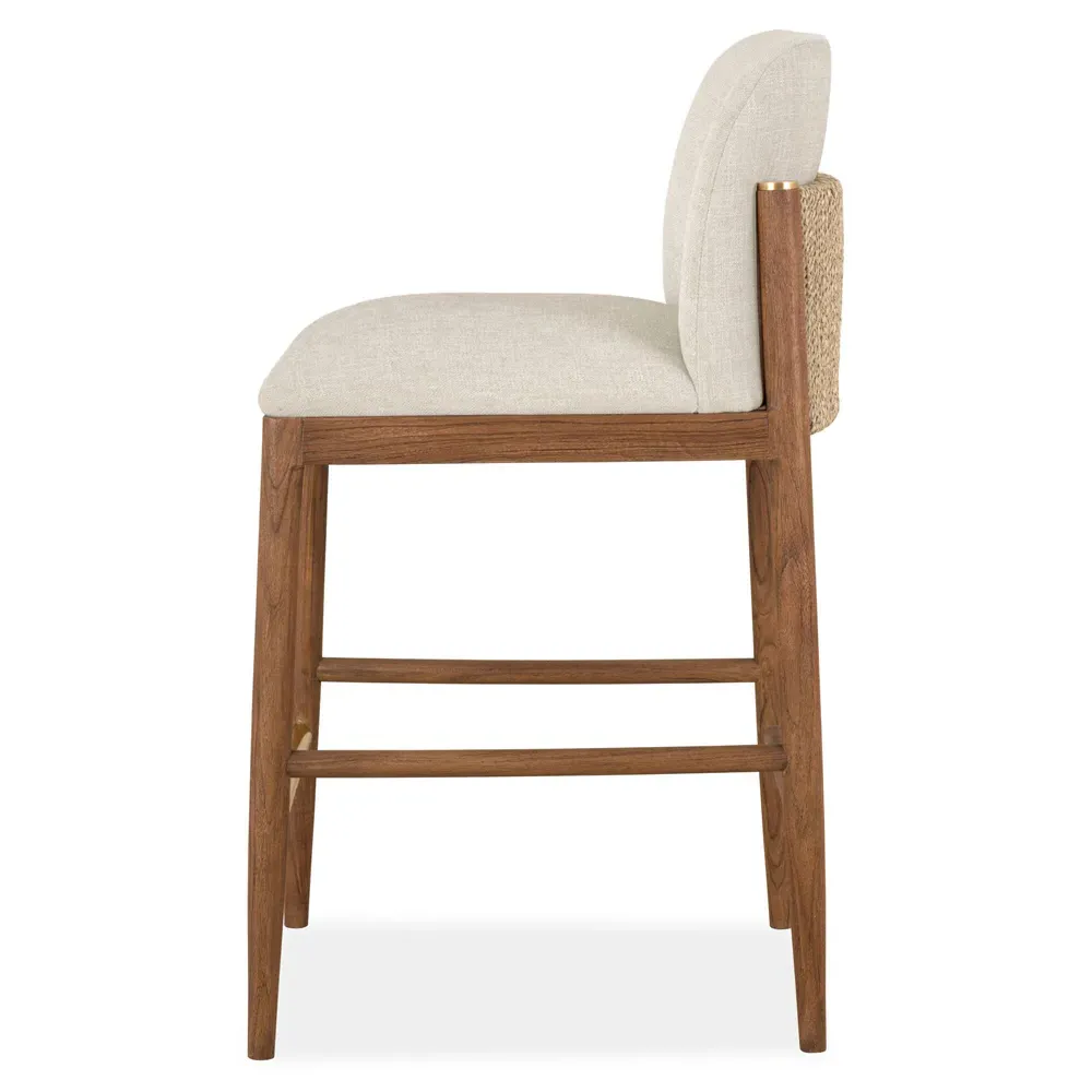 Quest Coastal Beach Counter Stool - Brown, Teak