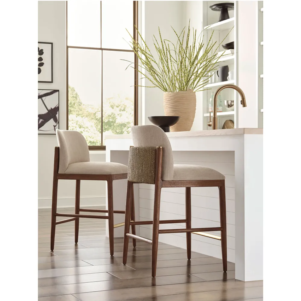 Quest Coastal Beach Counter Stool - Brown, Teak