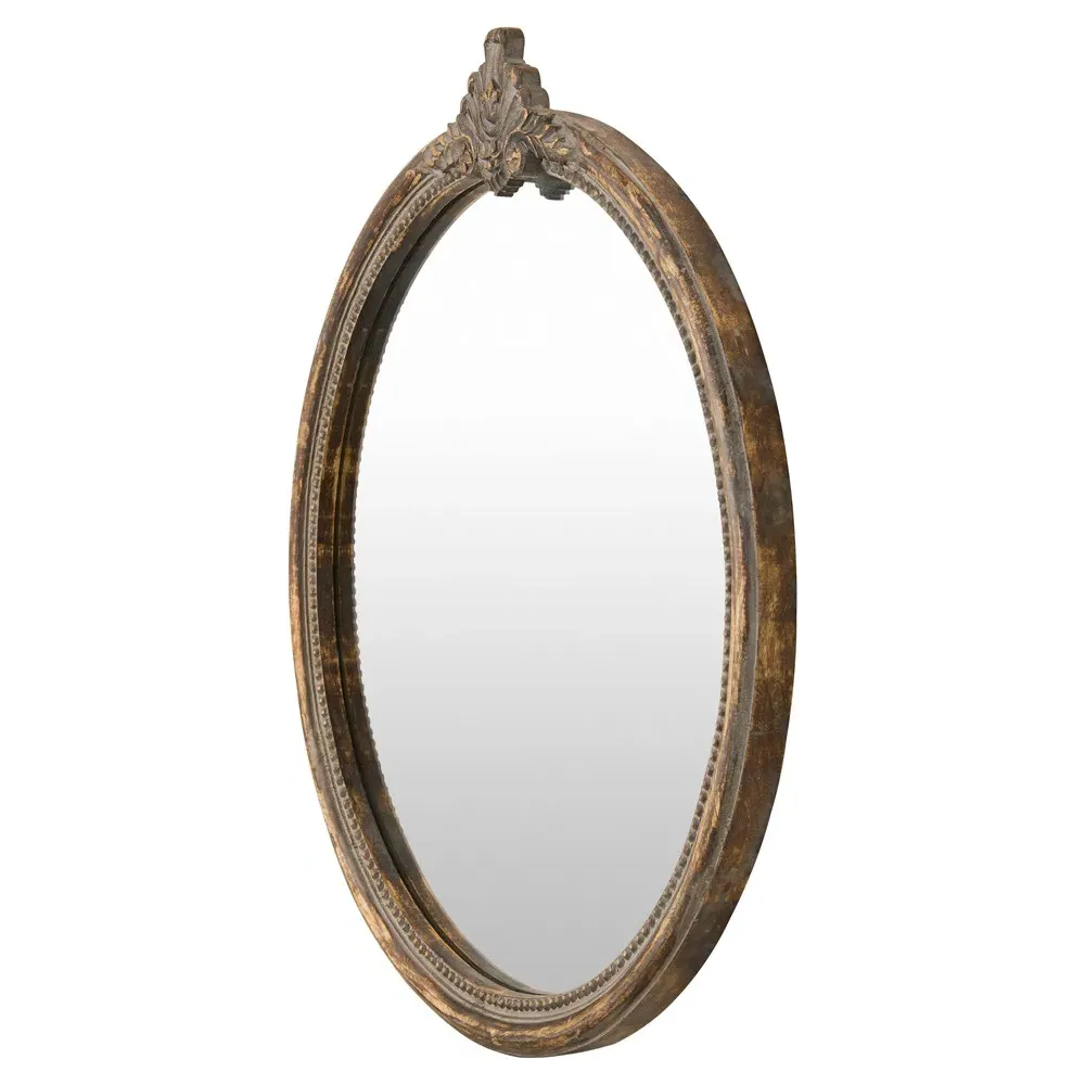 Quince Round Wall Mirror - Brown, Mango Wood