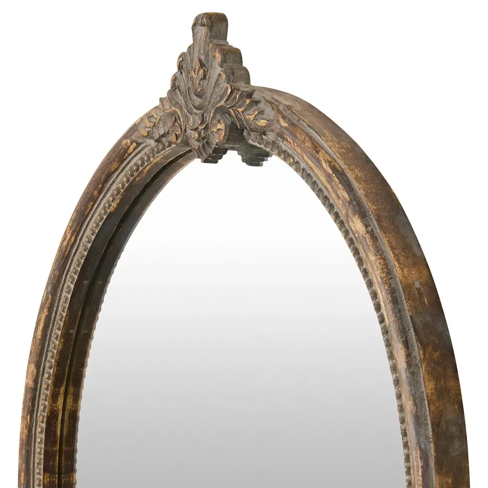Quince Round Wall Mirror - Brown, Mango Wood