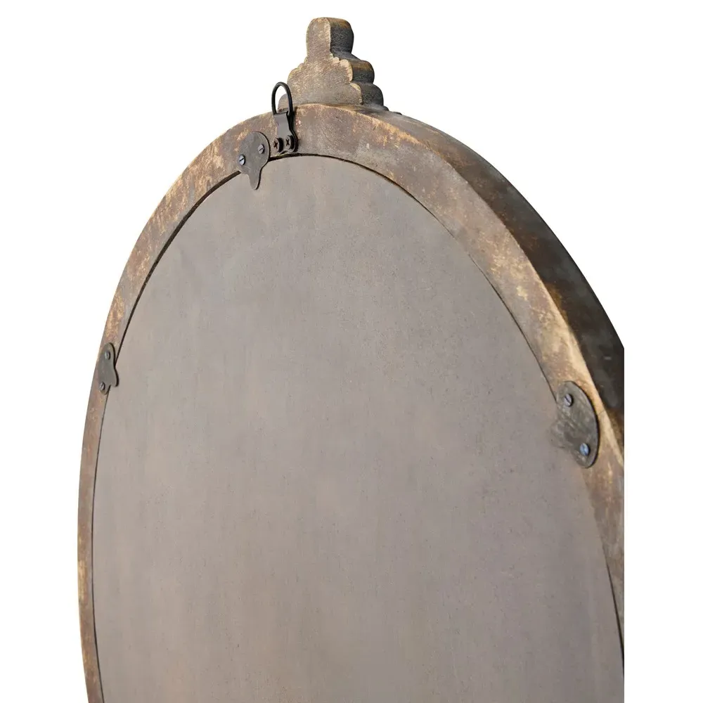 Quince Round Wall Mirror - Brown, Mango Wood