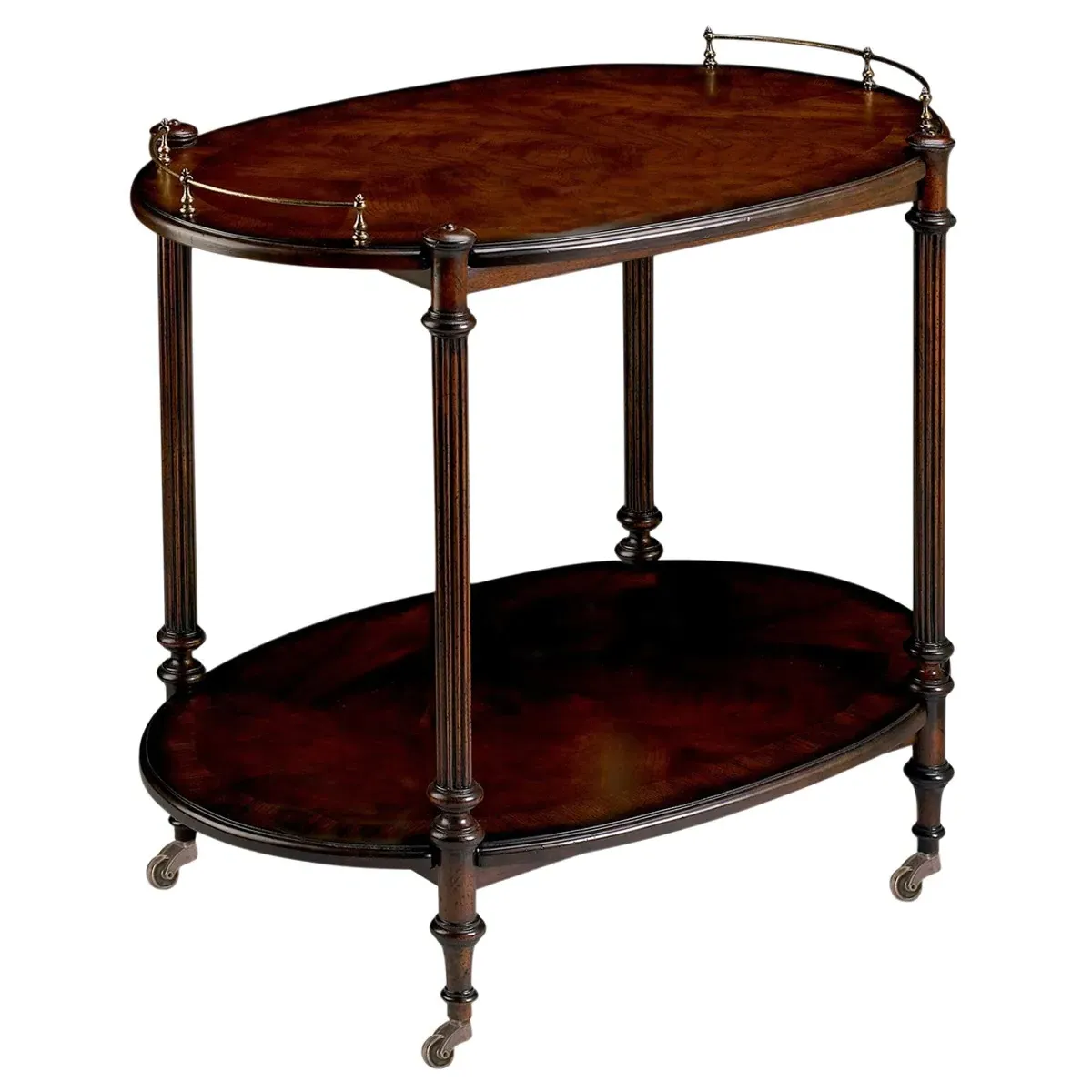 Quincy Bar Cart - Dark Brown, Rubberwood image