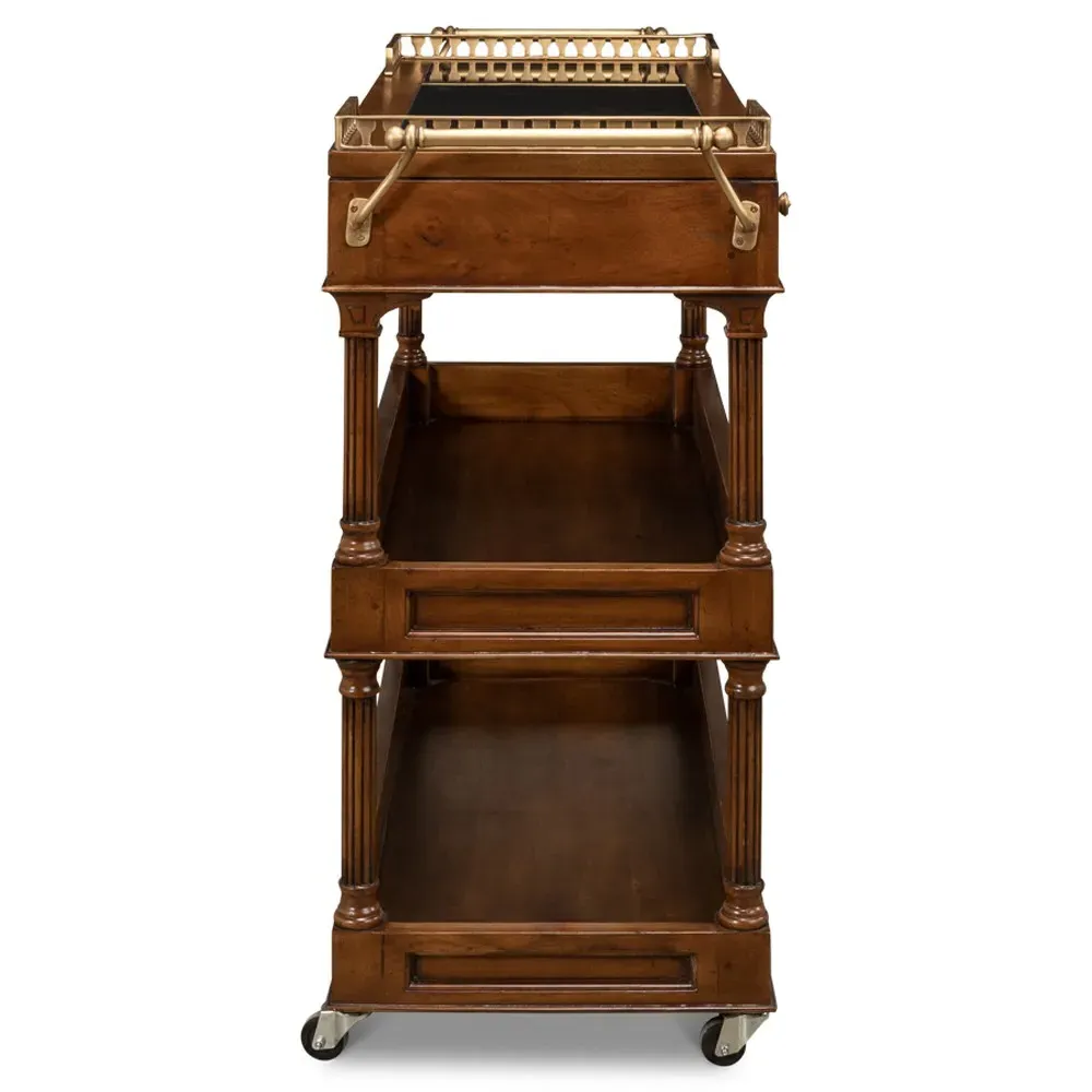 Quinn Bar Cart - Brown, Walnut