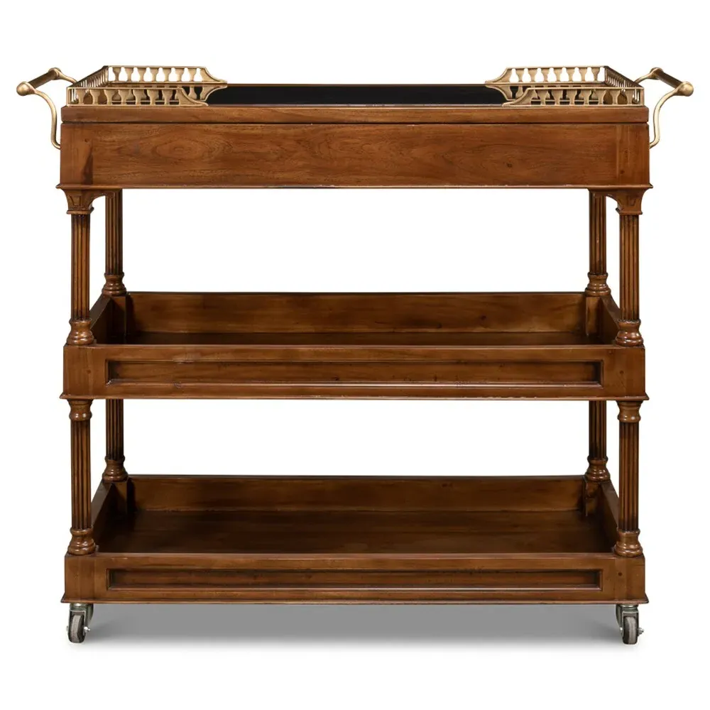 Quinn Bar Cart - Brown, Walnut