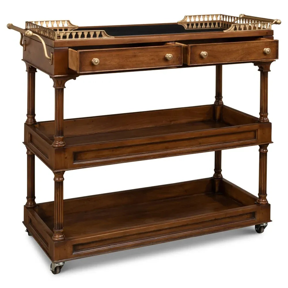 Quinn Bar Cart - Brown, Walnut