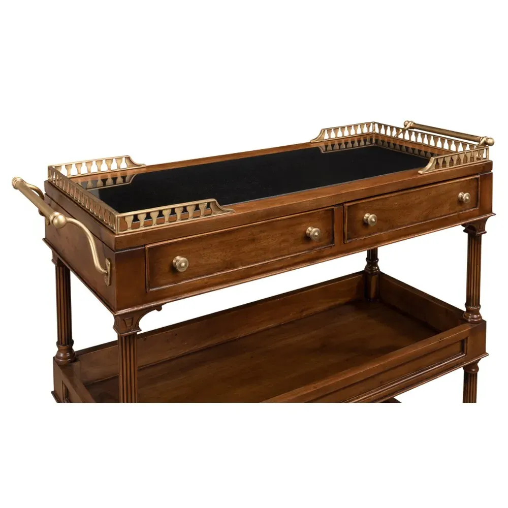 Quinn Bar Cart - Brown, Walnut