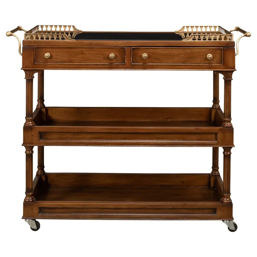 Quinn Bar Cart - Brown, Walnut