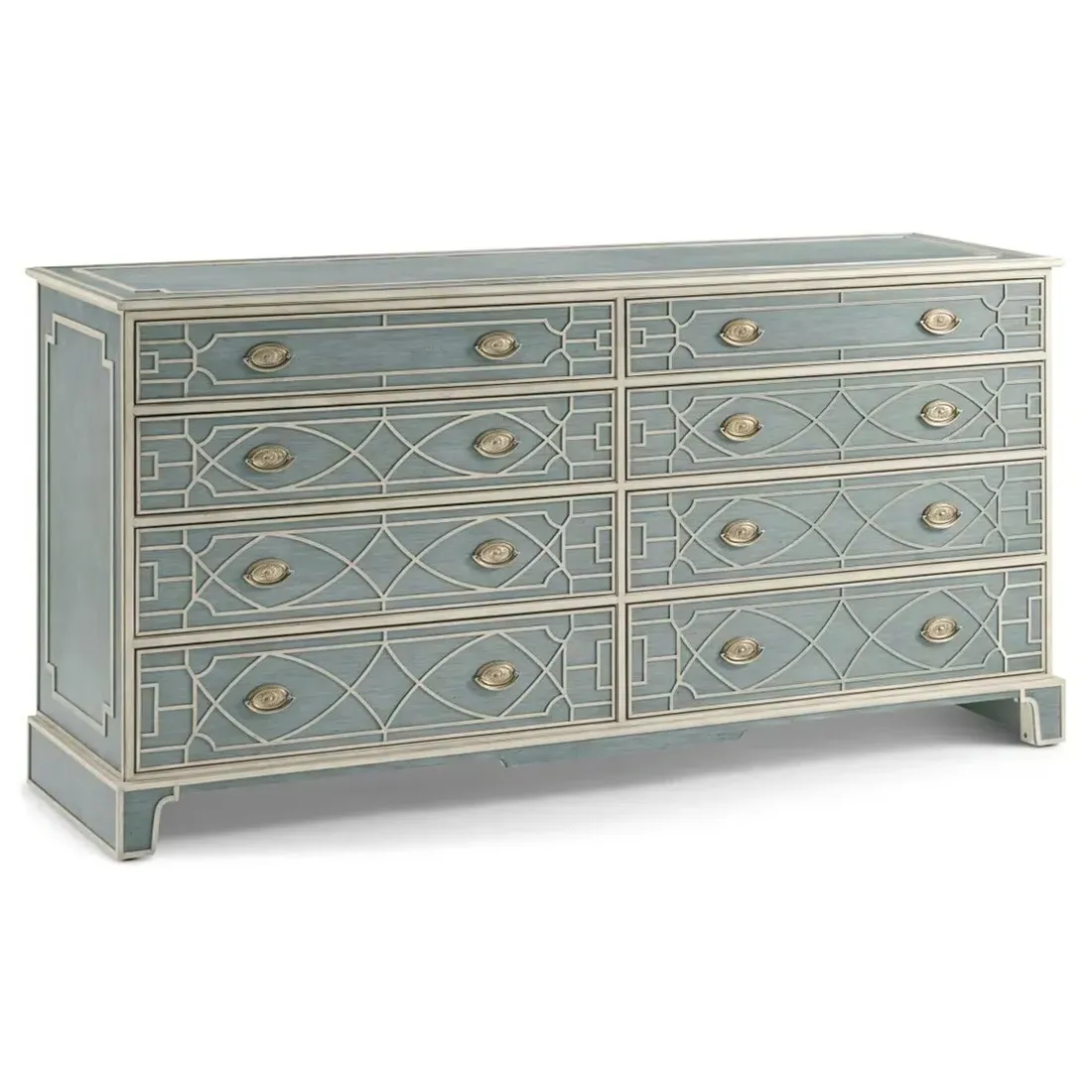Quinn Double Dresser - Grey, Hardwood