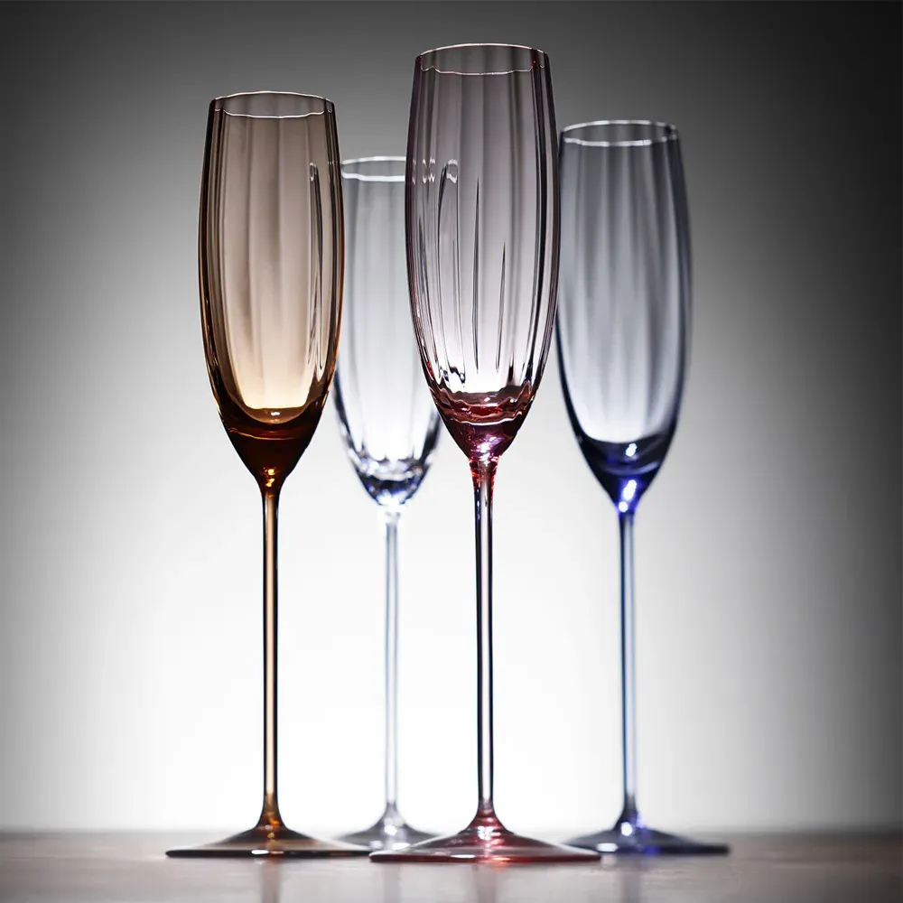 Quinn Flute Glass Set of 2 - Rose, Crystal