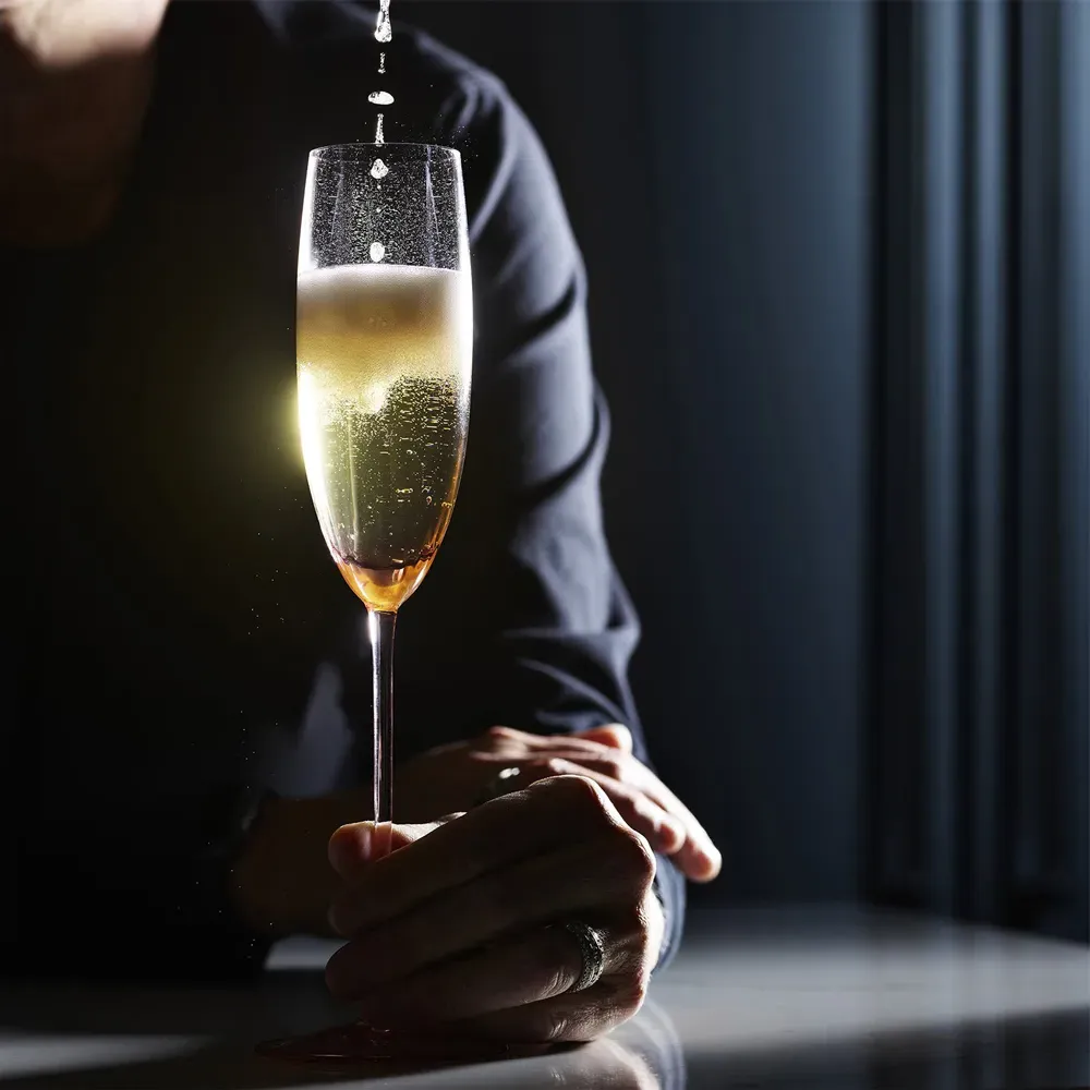 Quinn Flute Glass Set of 2 - Rose, Crystal