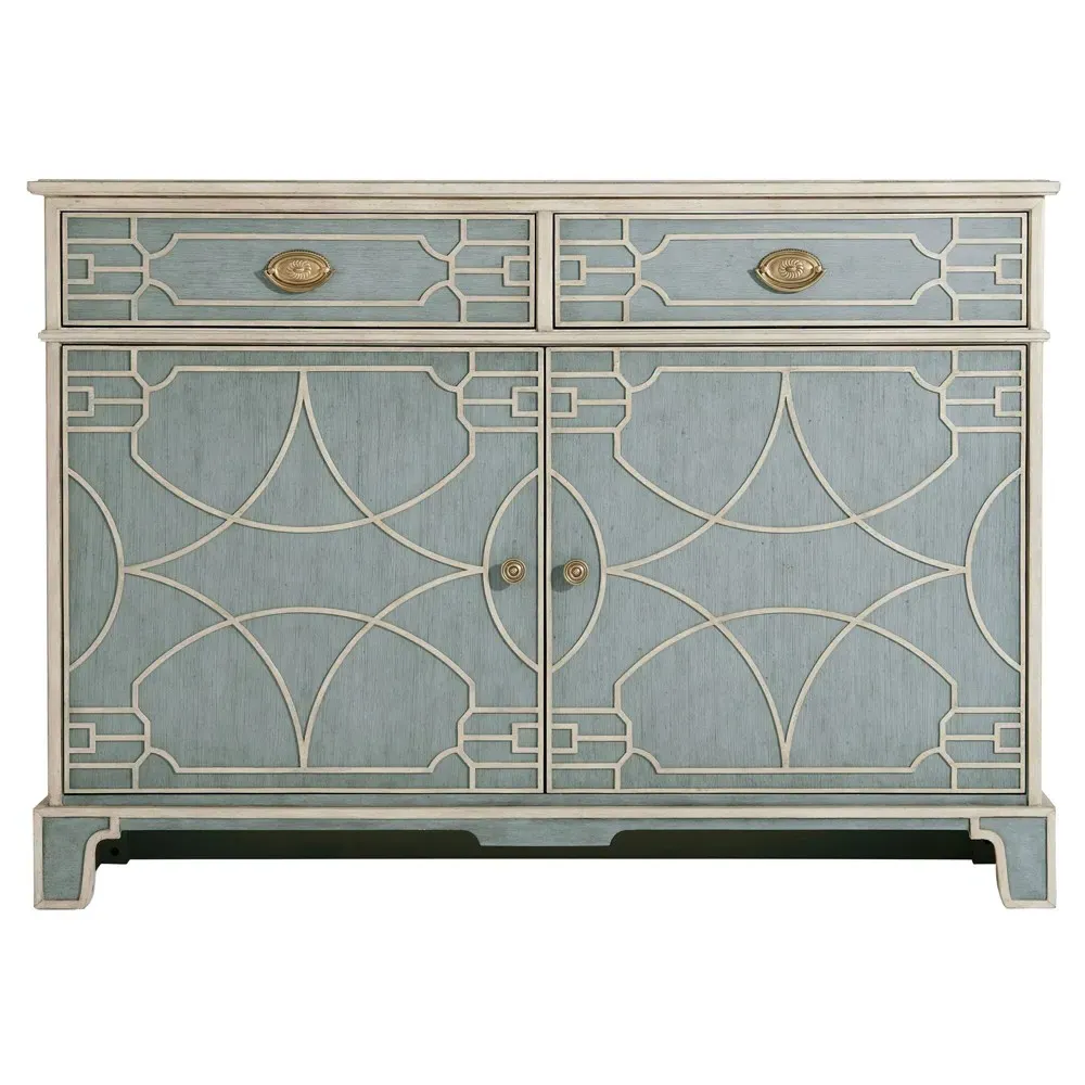 Quinn Fretwork Cabinet - Grey, Mahogany image