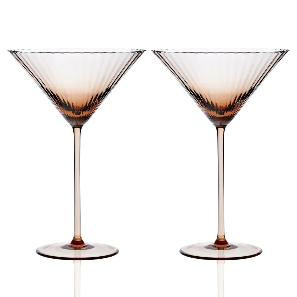 Quinn Martini Glass Set of 2 - Amber, Crystal image