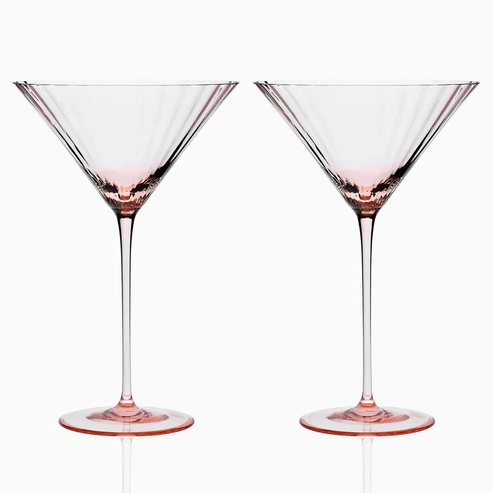 Quinn Martini Glass Set of 2 - Rose, Crystal