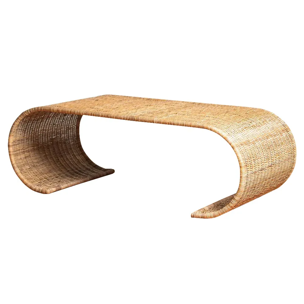 Quinn Rectangular Coffee Table - Brown, Wicker