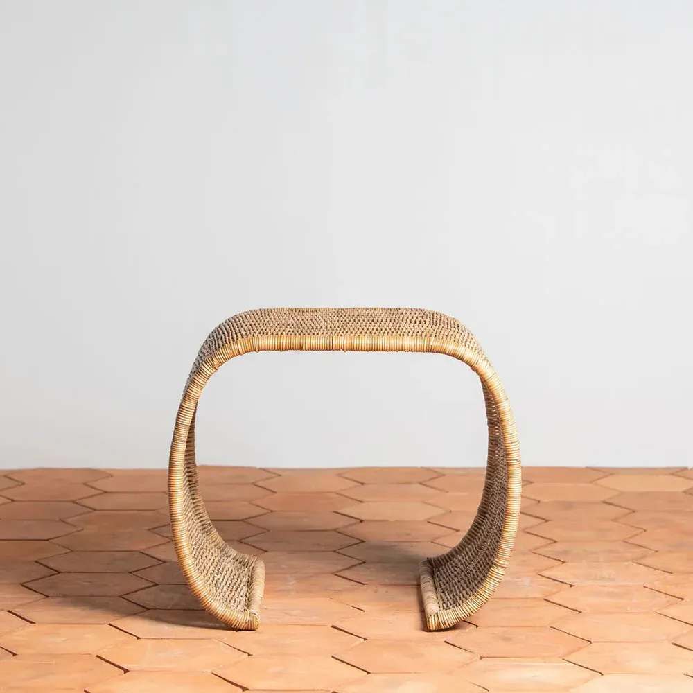 Quinn Rectangular Side Table - Brown, Wicker