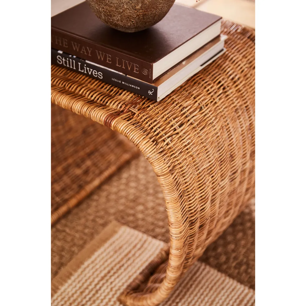 Quinn Rectangular Side Table - Brown, Wicker