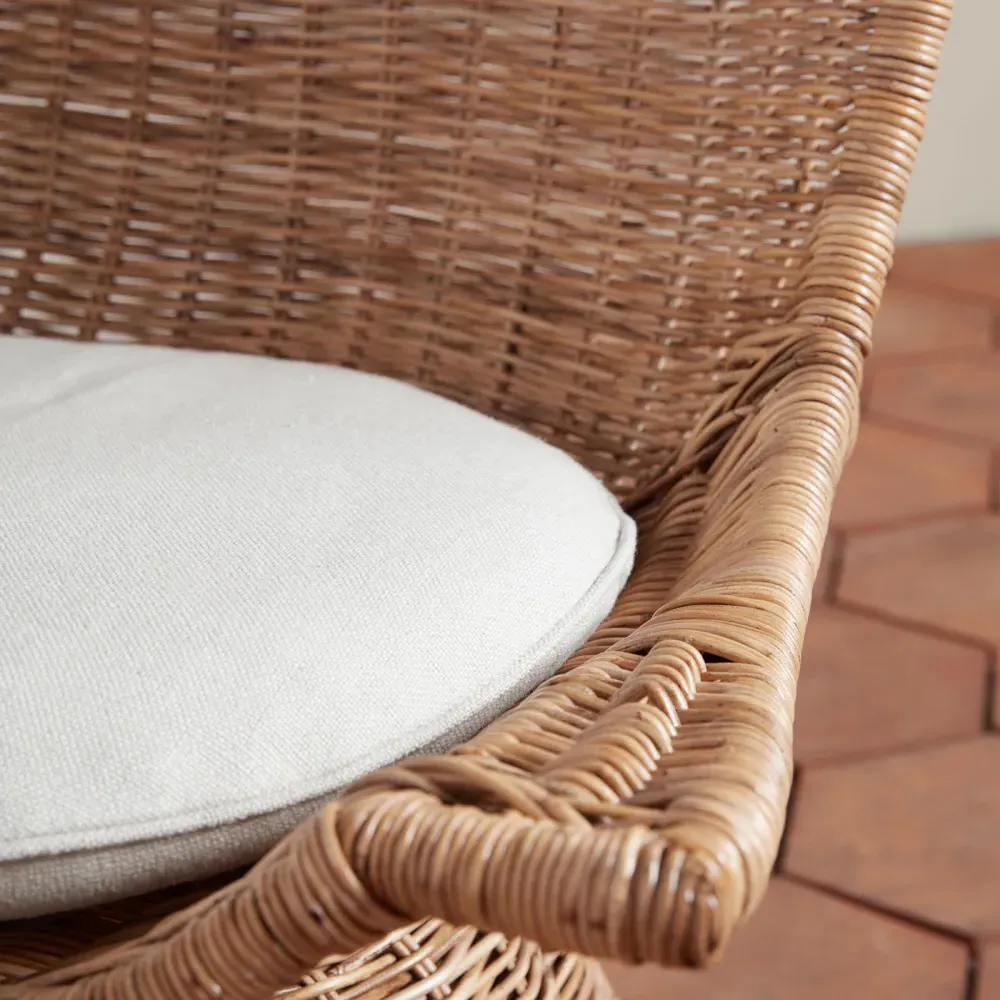 Quinn Swivel Chair with Cushion - Brown, Rattan