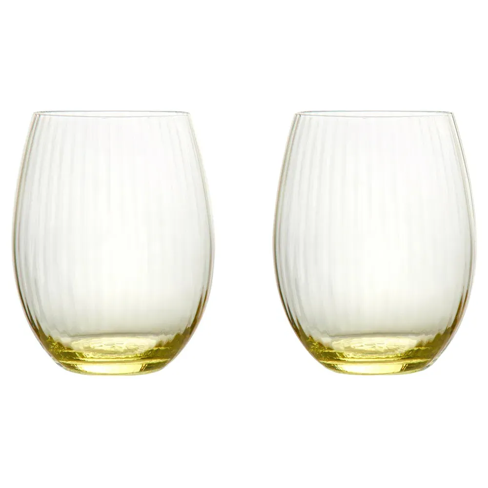 Quinn Tumbler Glass Set of 2 - Citrine, Crystal image