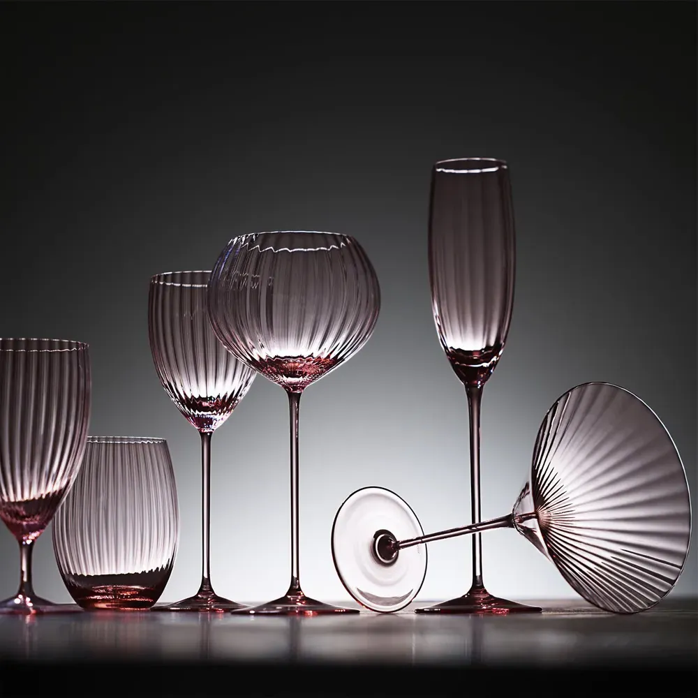 Quinn White Wine Glass Set of 2 - Rose, Crystal