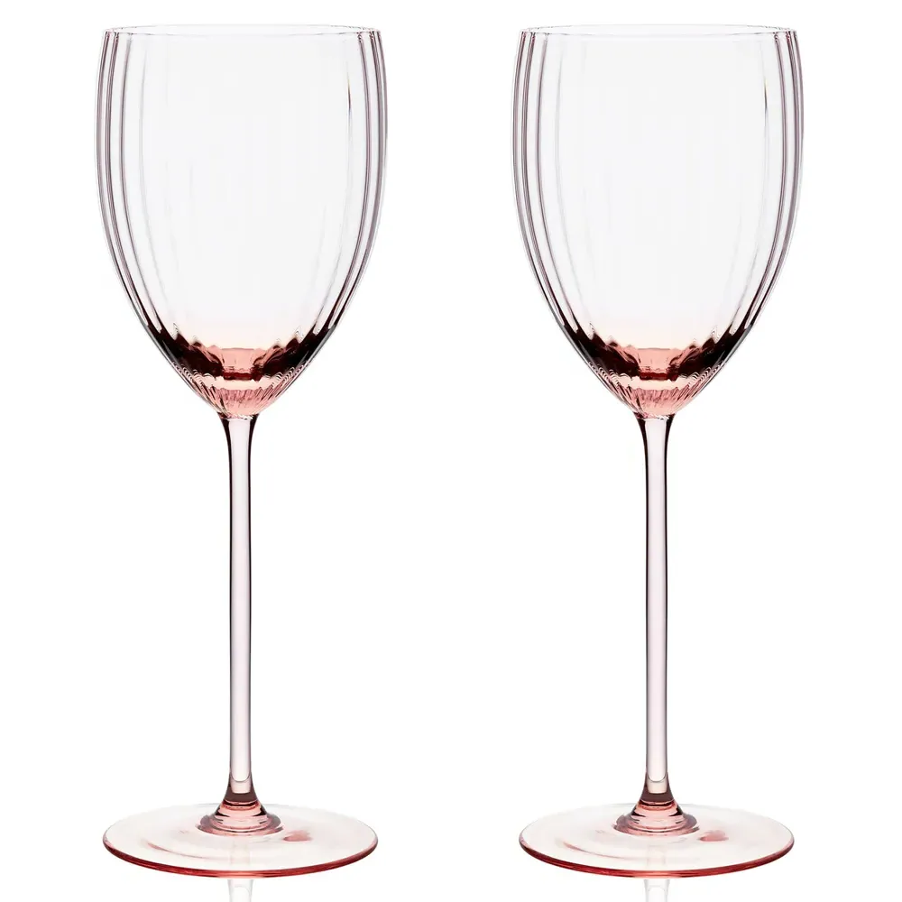 Quinn White Wine Glass Set of 2 - Rose, Crystal