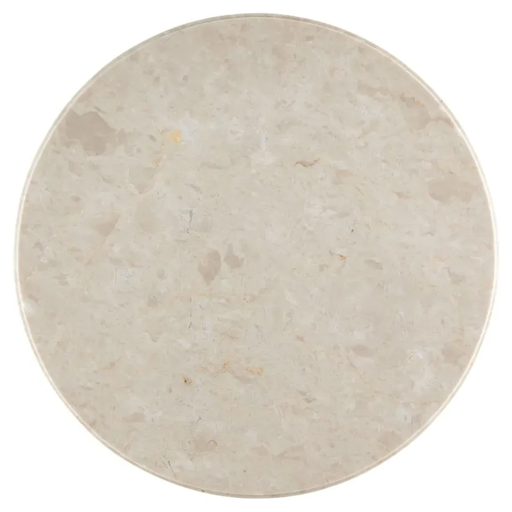 Quinvel Round End Table with Tassel - Brown, Marble