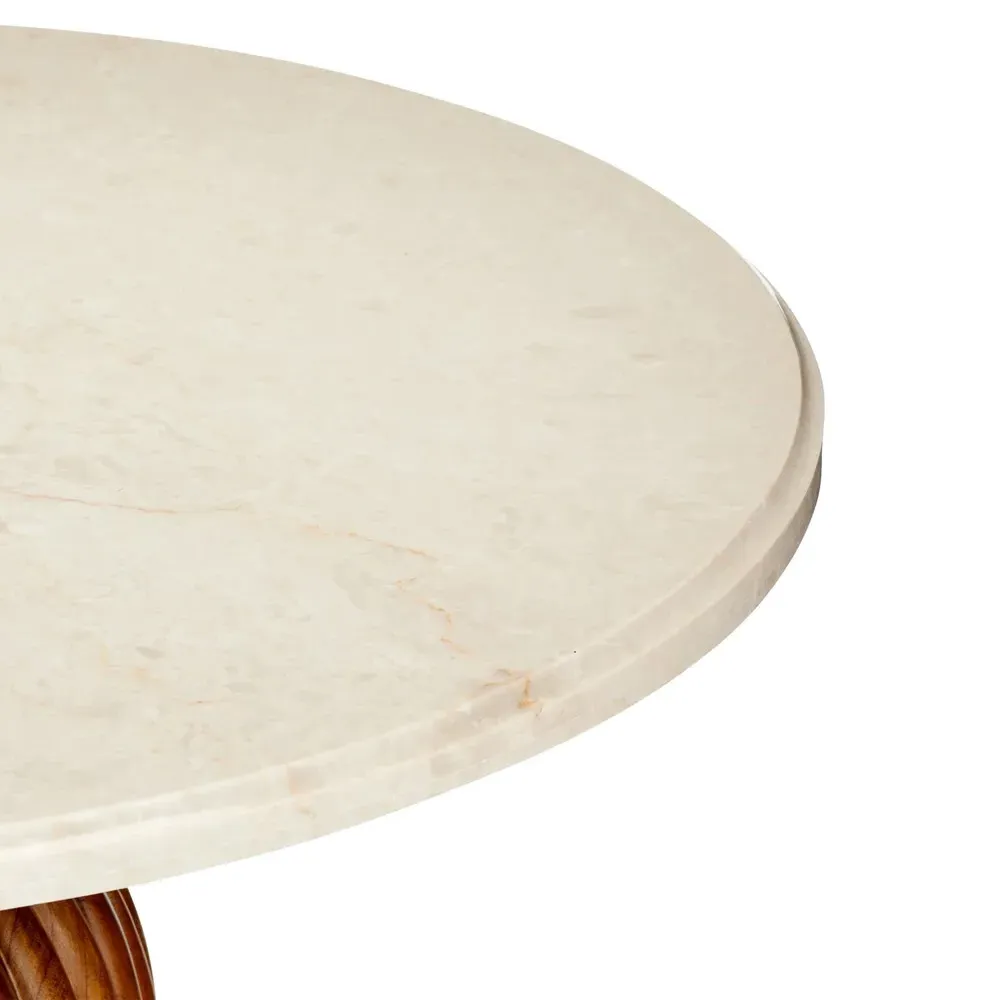 Quinvel Round Entry Table with Tassel - Brown, Marble