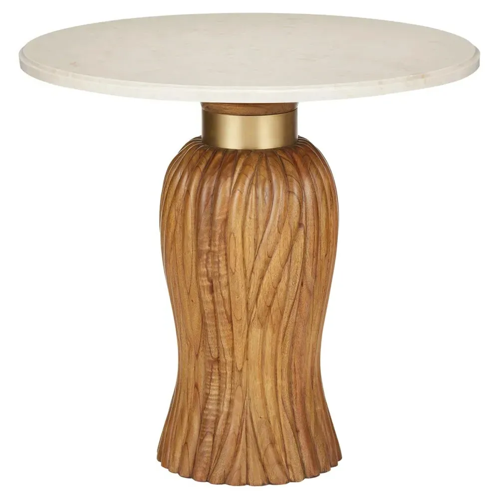 Quinvel Round Entry Table with Tassel - Brown, Marble