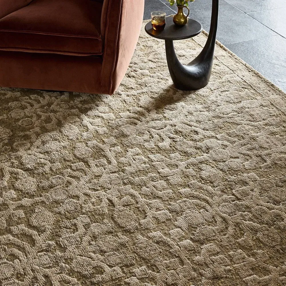 Quistra 10x14 Hand Knotted Patterned Rug - Beige, Wool