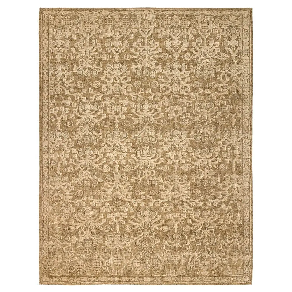 Quistra 10x14 Hand Knotted Patterned Rug - Beige, Wool