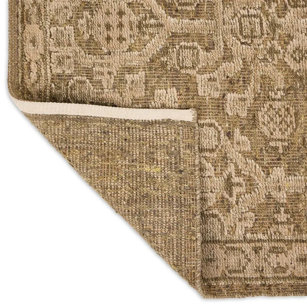 Quistra 8x10 Hand Knotted Patterned Rug - Beige, Wool